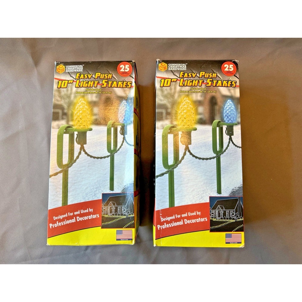Commercial Christmas Hardware/Adams‎ USA Easy Push 10" Light Stakes 2pk 50 Total